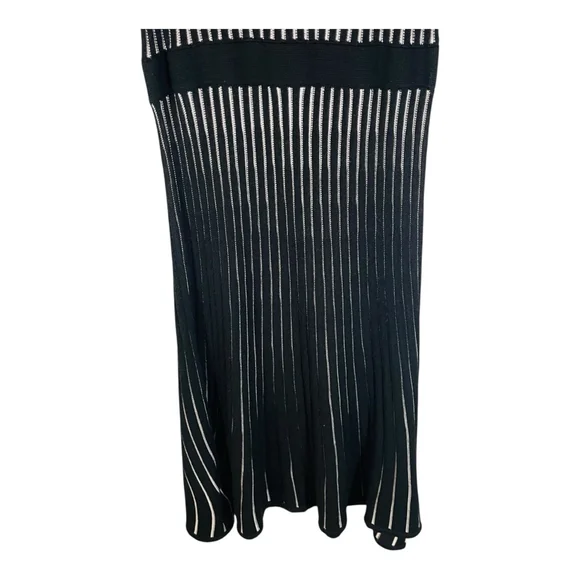 Calvin Klein Womens Midi Dress S Small Black & White Striped Pencil Professional - Picture 4 of 12